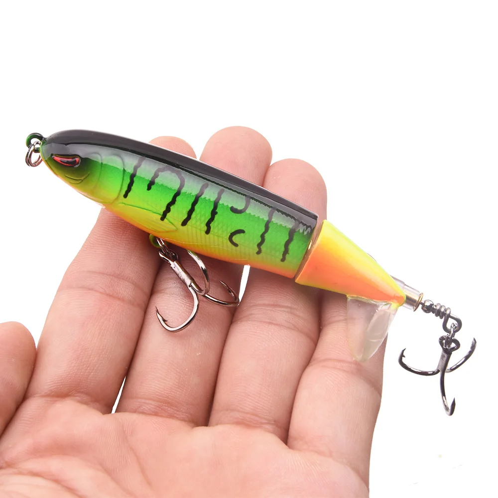 Isca de Pesca Lote Whopper Plopper 100mm 13g Flutuante Popper Lápis Artificial Duro Isca Wobbler Rotação Cauda Pesca Equipamento 3 Pçs - 10 Cheap Iscas artificiais