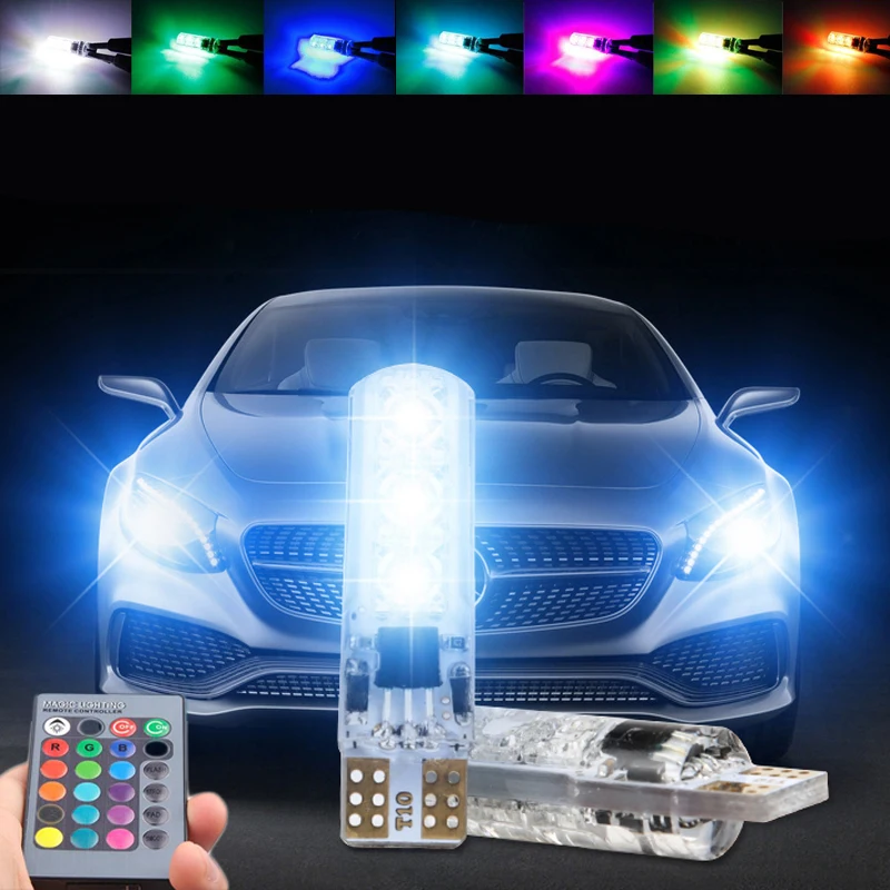 Цветная(RGB) T10 W5W светодиодный Габаритные фонари для автомобиля для Infiniti Q50 Q60 Q70 Q80 QX30 QX50 QX56 QX60 QX70 QX80 G25 G35 G37