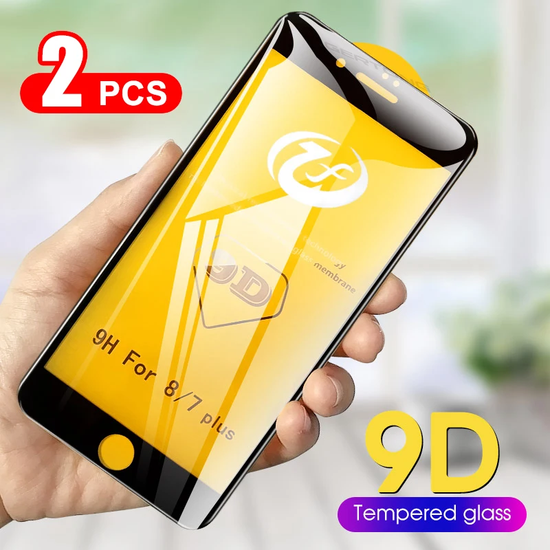 2 teile/los 9D Screen Protector Glas Für iPhone 8 7 6S 6 Plus Gehärtetem Glas Für iPhone XS Max XR