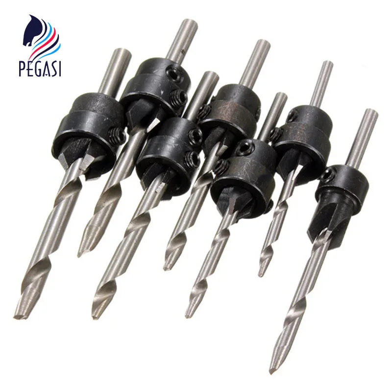 Buy PEGASI 7PCS HSS Woodwork Tapered Countersink Drill