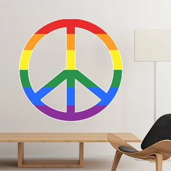

LGBT Rainbow Gay Lesbian Transgender Bisexuals Support Anti war sign Wall Sticker Art Decals Wallpaper for Room Decal