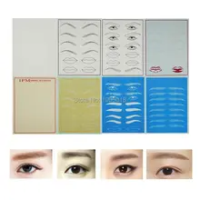 Самый дешевый 50 шт. смешанные кожа для обучения татуировкам резиновые Перманентный макияж микроволокна подводка для глаз, бровей, губ искусственная кожа для обучения тату