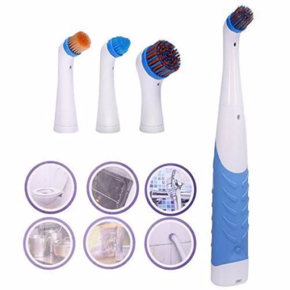 4 in1 Ultrasonic Electric Cleaning Brush Power Scrubber Household All