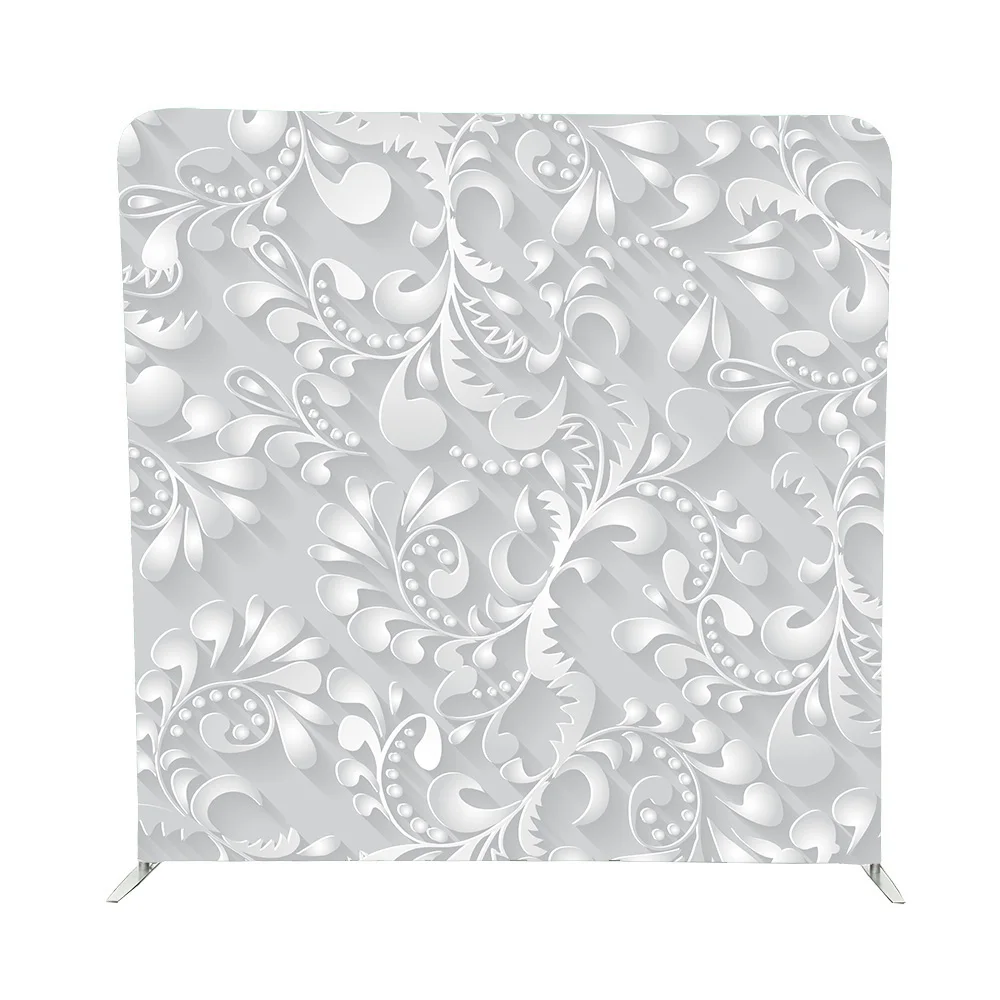 

3D white flower pillow cover background with structure for wedding