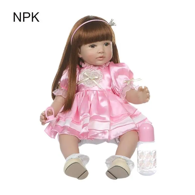 

Cute Vinyl Reborn Baby Girl Princess Soft Doll Toy Kids Playmate w/Clothes Safe Vinyl Children Baby Doll Toy
