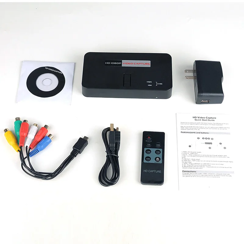  2017 New vhs to dvd recorder capture video audio into USB Flash Disk or SD TF Card directly from HD