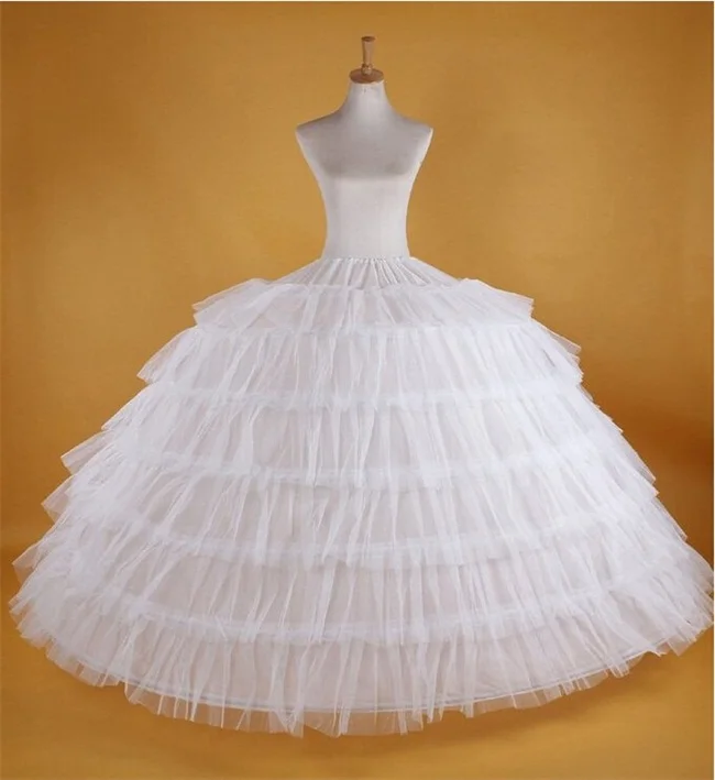 Big White Petticoats Super Puffy Ball Gown Slip Underskirt For Adult Wedding/Formal Dress Brand New Large 6 Hoops Long Crinoline