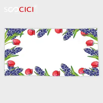 

Custom Microfiber Ultra Soft Bath/hand Towel,Flower Decorations Vibrant Bright Rising Up Cup Shaped Tulips Setting Early Summer