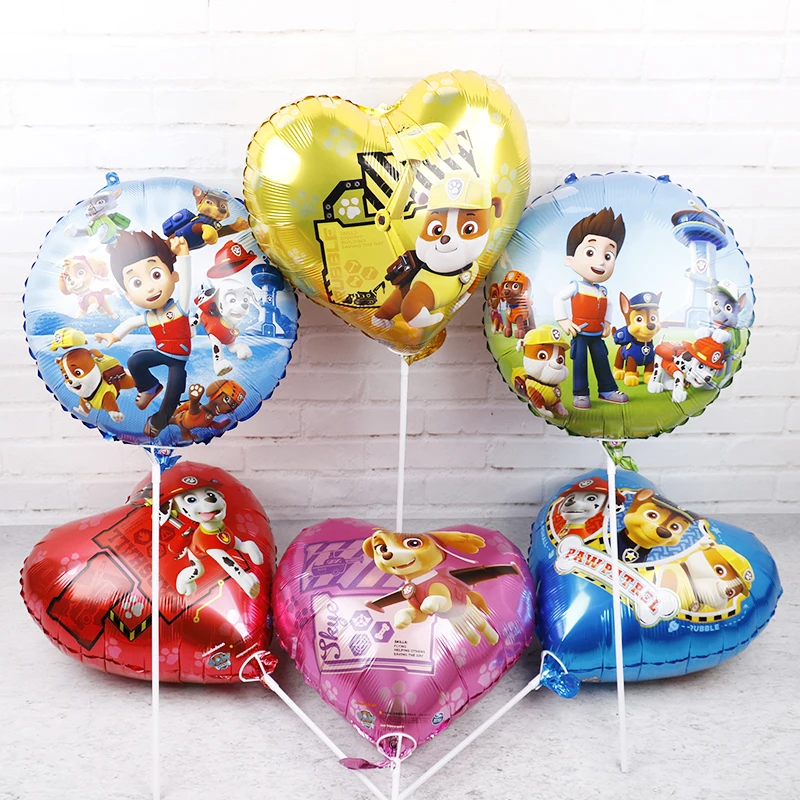 

20pcs Paw Patrol dog foil balloons 18inch paw patrol Birthday party decorations kids toys ballon Chase Marshall helium globos