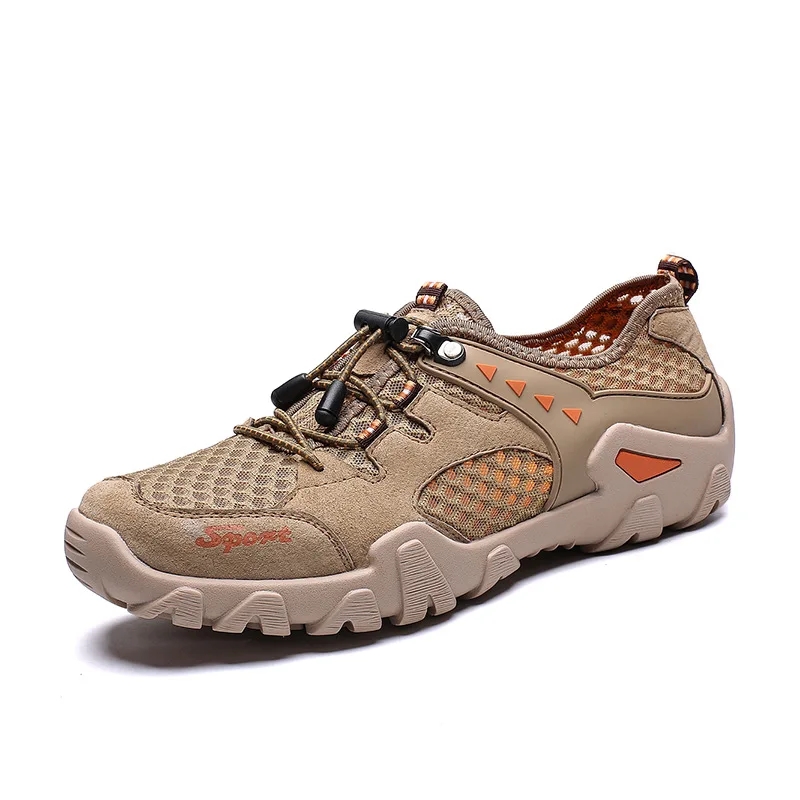 

2019 summer Genuine Leather breathable mesh men's shoes outdoor casual mens sports climbingm Basic wear-resistant Yasilaiya