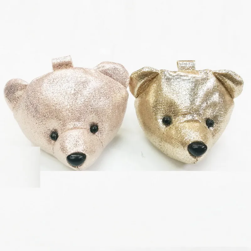6cm leather bear head 1