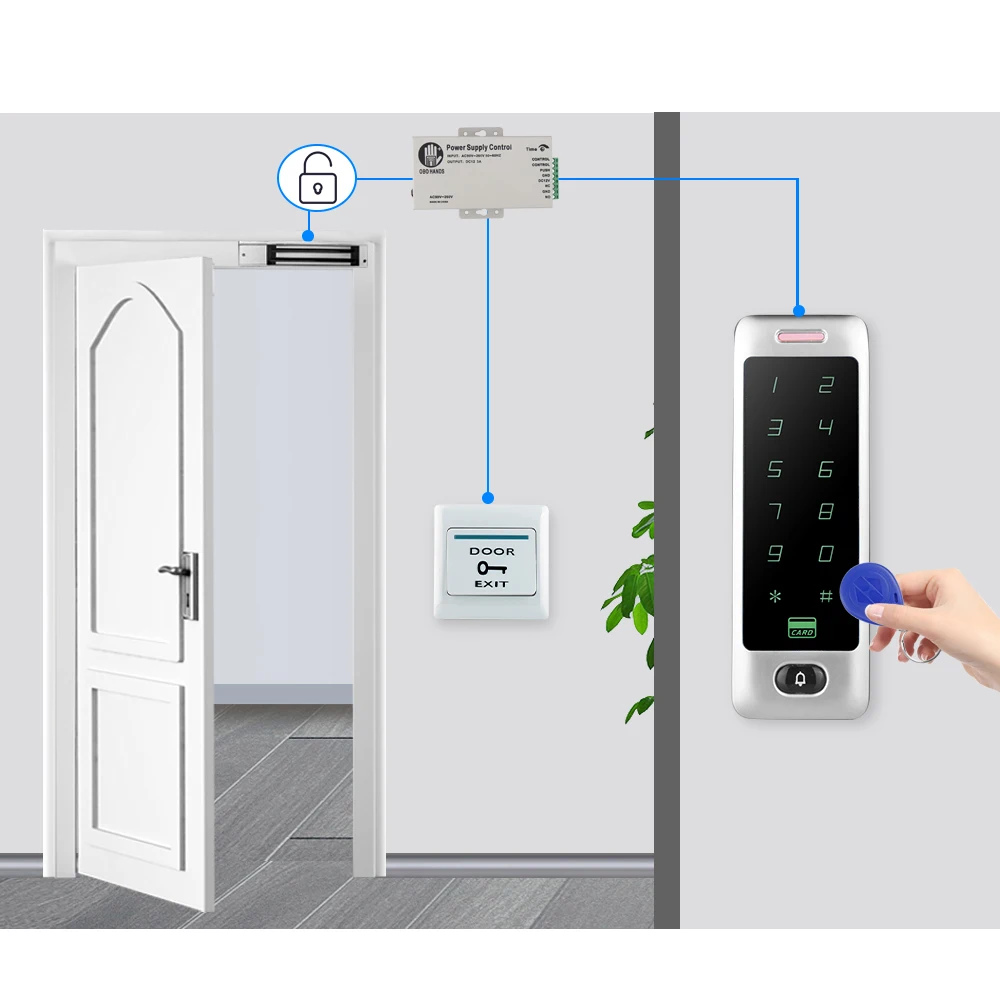 125 кГц сенсорная металлическая клавиатура контроля доступа RFID карта для