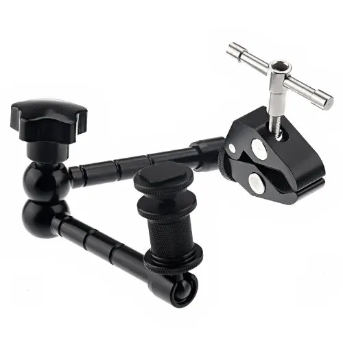 Baratos Super Clamp + 11 brazo mágico articulado de aluminio suplementario 11 pulgadas brazo mágico articulado para el montaje HDMI Video Flash cámara DSLR