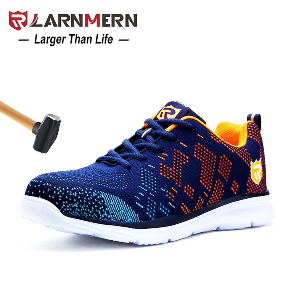 LARNMERN Lightweight Breathable Men Safety Shoes Steel Toe ...