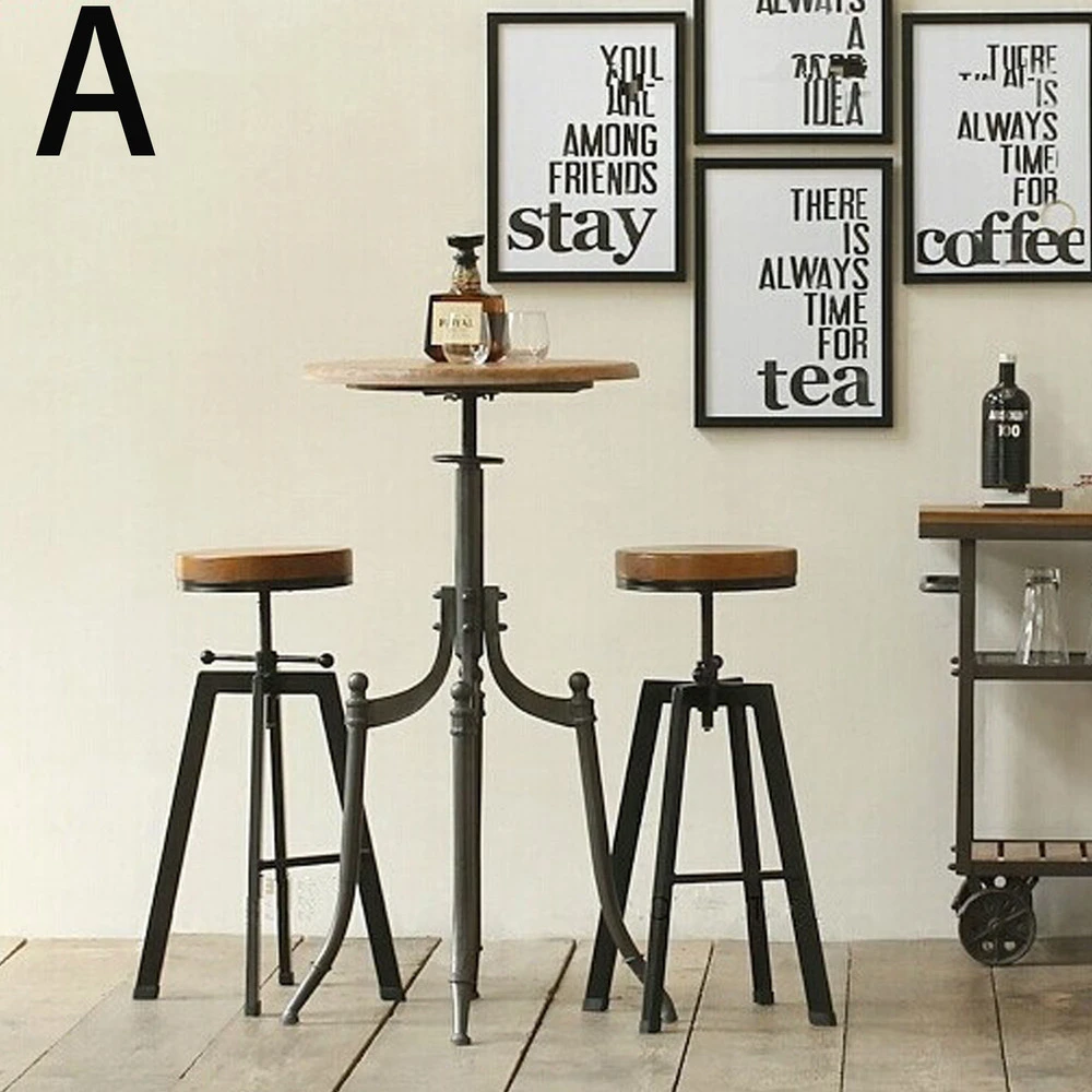 American Home Retro Wood To Do The Old Wrought Iron Bar Stools And Chairs Casual Coffee Bar Stool High Chair Dinette Wooden Dining Room Chairs Chair Adjustablewooden Bear Aliexpress