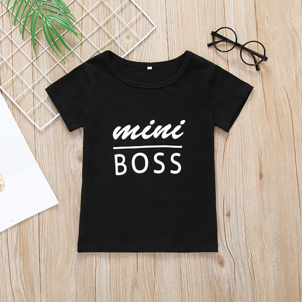 

Perimedes Baby Boys Girls Summer T-shirt Clothes Toddler Baby Kids Boys Girls Letter Print Tee Tops T-shirt Casual Clothes