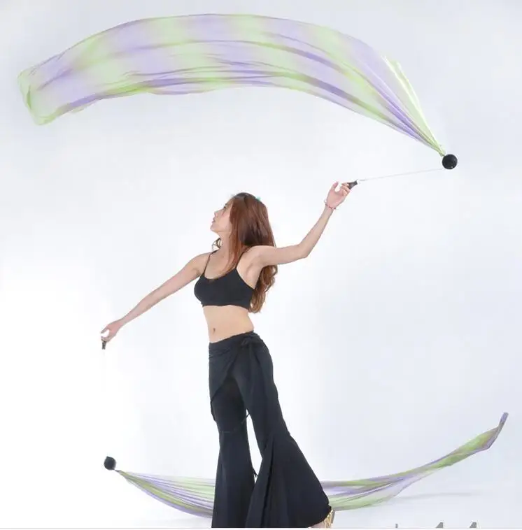 200*70 см шифоновая вуаль танец живота POI стример аксессуар(не включена цепочка мяч) Разные цвета