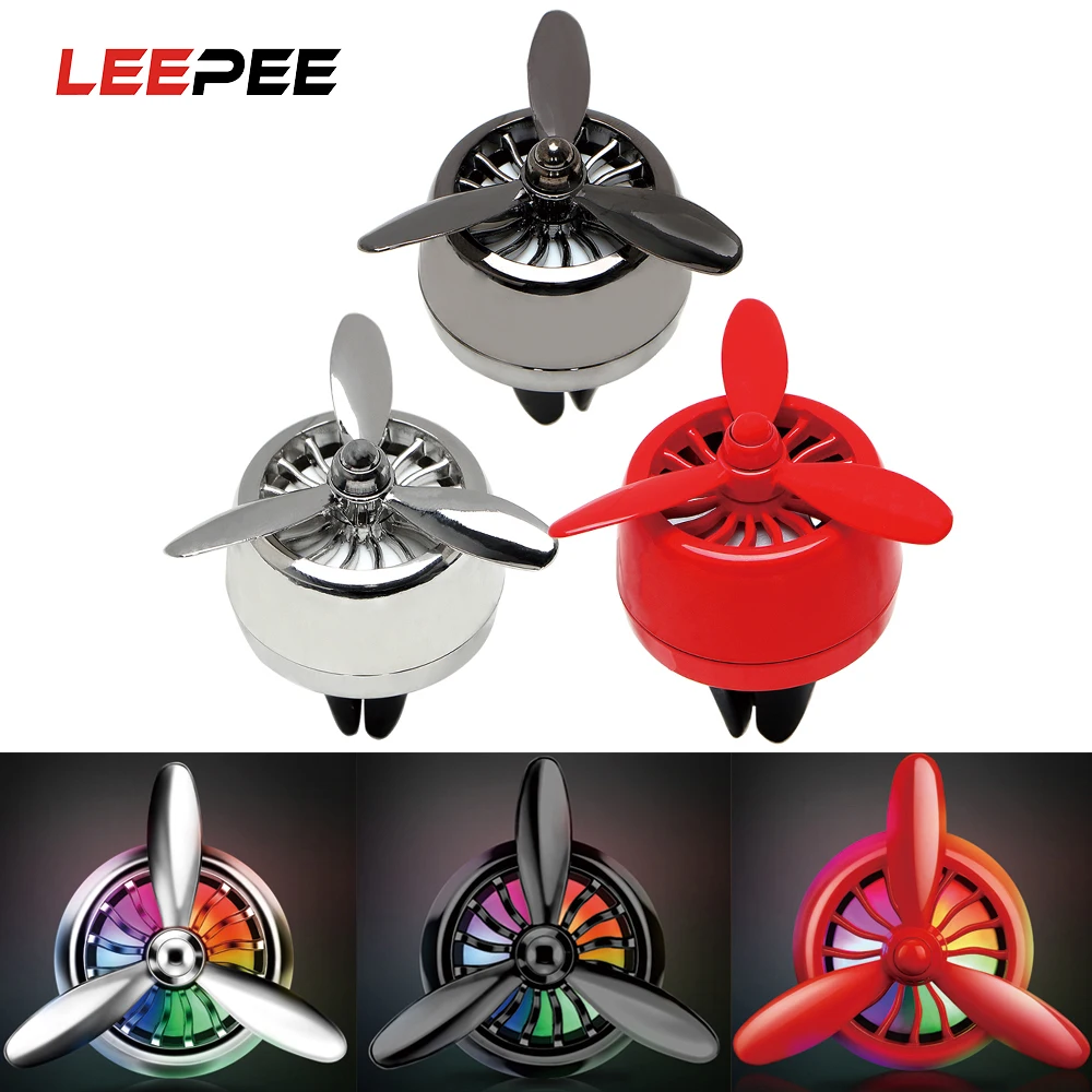 

LEEPEE Air Force 3 Propeller Shape LED Light Air Freshener Outlet Vent Clip Perfumes Diffuser Auto Decors Car Ornaments