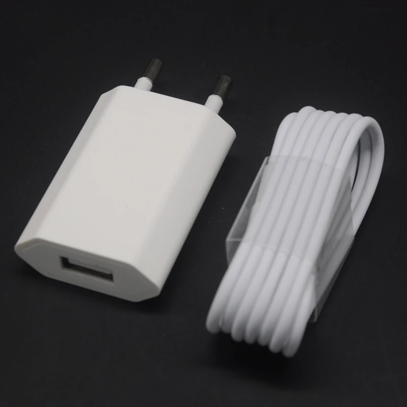 

2in1 White USB EU Wall Power Adapter Charging Charger Adapter+ Original1m Sync Date Charger Cable For Apple iPhone 6plu 5 5s