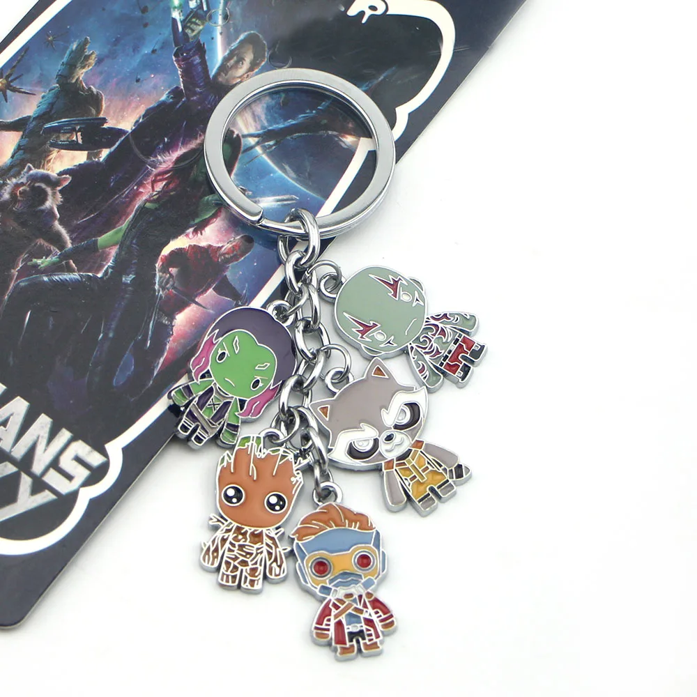 WS0172 Galaxy tacleadores alta calidad llavero Rocket Raccoon aleación nuevo anime regalo colección de dibujos animados juguetes llavero chaveiro