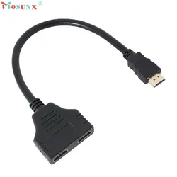 Ловкий 1 шт. черный HDMI 1 до 2 Разделение двойной сигнал Фирменная Новинка адаптер Преобразование кабель для видео ТВ HD ТВ 15s70117 Перевозка