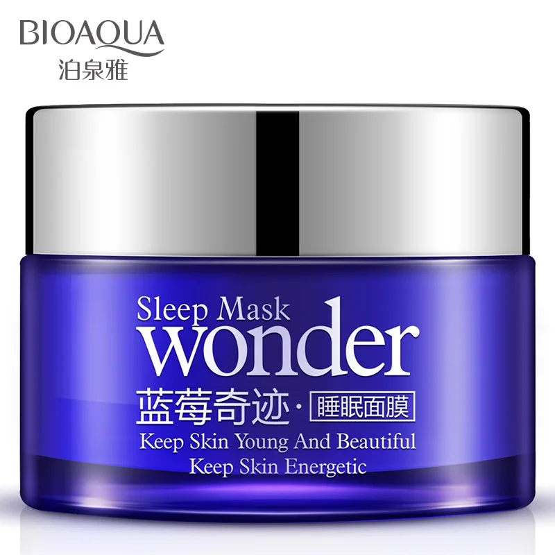

BIOAQUA Wonder Natural Blueberry Sleeping Mask Cream Anti Aging Anti Wrinkle Hydrating Moisturizing Night Cream No Wash Mask
