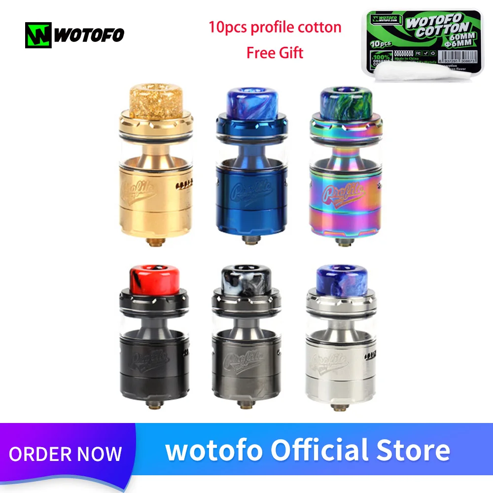 

Original Wotofo Profile Unity RTA Atomizer 3.5ML 5ML Vape Tank Vaporizer Rebuilding Dripping RTA Vape 510 Thread VS Profile RDA