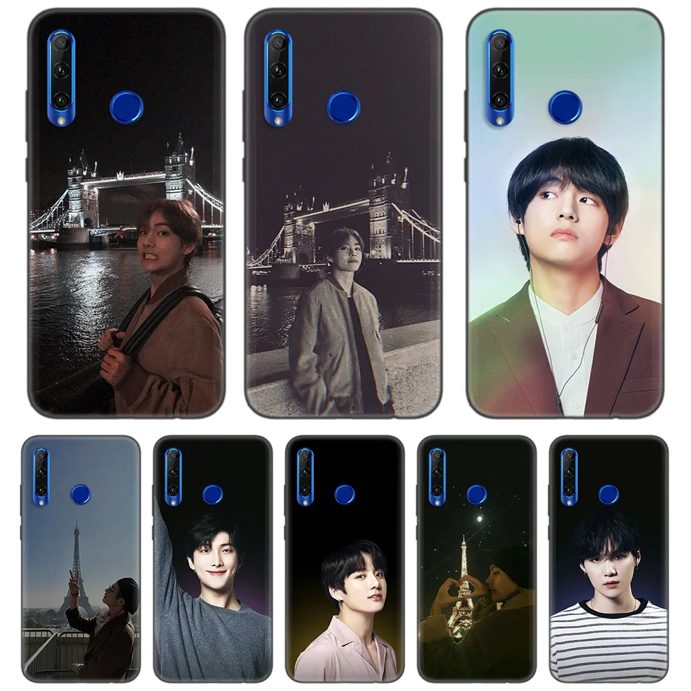 

Black Protector Silicone Cases Cover for Huawei Honor 8C 8X 8A 10 20 Lite Pro Y5 Y6 Y7 Y9 2019 Play 9X Enjoy V20 Capa Kpop Kim V