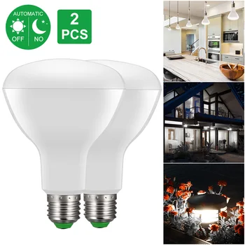 

2PCS E27 Light Sensor Dusk to Dawn LED Lights Bulb 12W Automatic on/off Sensor Light Indoor Outdoor Security Bulb