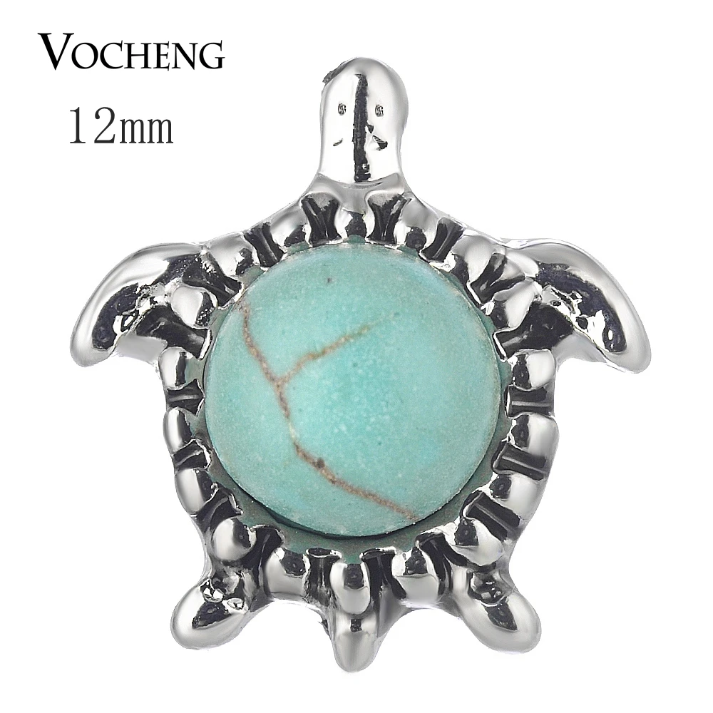 

10PCS/Lot Wholesale Vocheng Ginger Snap Charms Turtle Turquoise Button Small 12mm Vn-1698*10