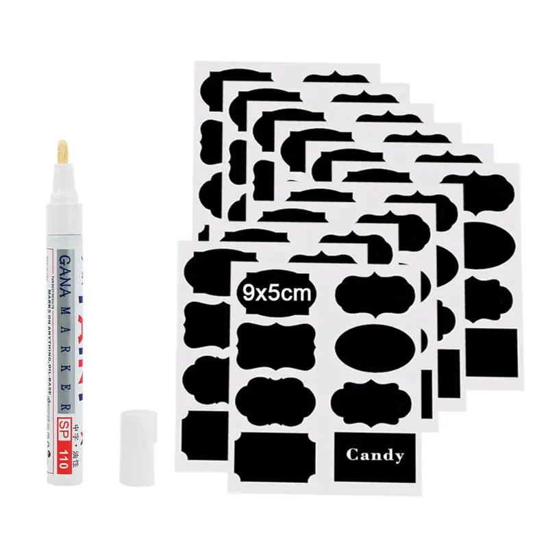Hot 80Pcs/lot Chalkboard Lables Jar Bottle Stickers Home Kitchen Jars