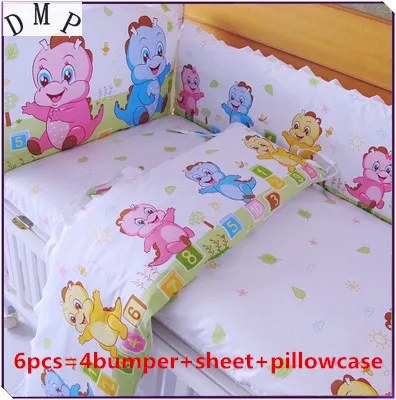 

Promotion! 6PCS Baby Breathable Mesh Crib Bumper Baby Bedding Crib Liner Baby (bumpers+sheet+pillow cover)