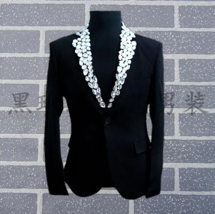Черный Белый Мужские костюмы конструкции masculino Homme TERNO Сценические костюмы для певцов мужчин Блейзер Танцы одежда куртка корейская мода