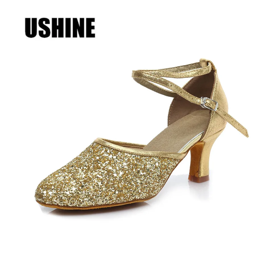 

1802-5Golden Heel 7CM Latin Dance Shoes Woman Girls Salsa Ballroom Dancing Shoes Zapatos De Baile Latino Mujer Free Shipping