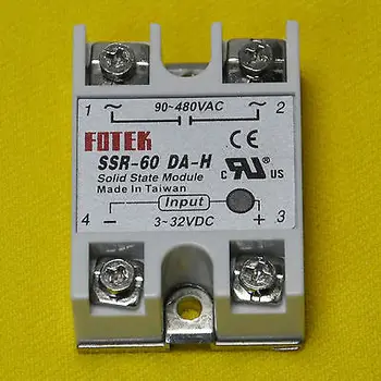 

24V-380V 60A SSR-60 DA Solid State Relay Module 3-32V DC To AC