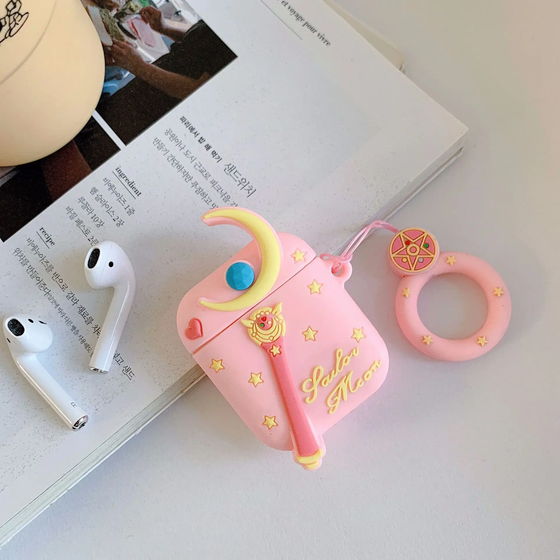 Силиконовый чехол SailorMoon Stitch для Airpods 2 Apple Air pods милый гарнитуры наушников с