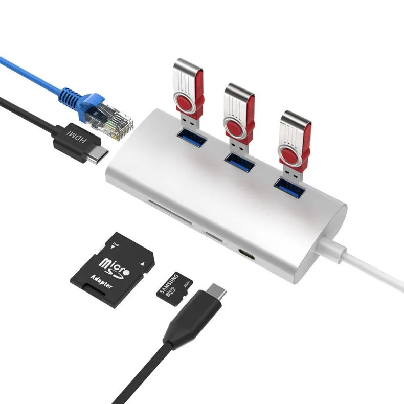 Usb-хаб Baolyda C к HDMI RJ45 Thunderbolt 3 док-станция для MacBook samsung Galaxy S10 huawei mate 20 P20 Pro type C USB 3,0 концентратор