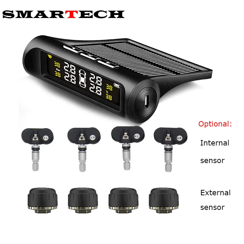 SMARTECH солнечный Мощность автомобиля TPMS шин давление мониторинга системы HD