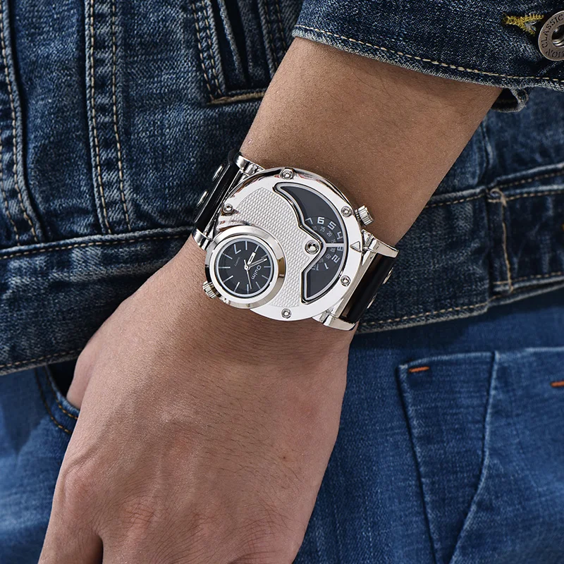 pulseira de couro masculino quart relógio de