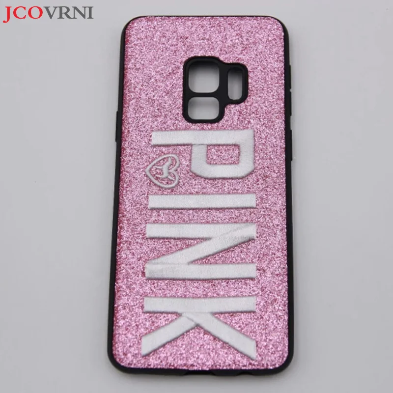 

JCOVRNI 2018 fashion cute PINK pattern for Samsung s8 s8plus note8 TPU edge glitter cover for Samsung s9 s9plus soft case