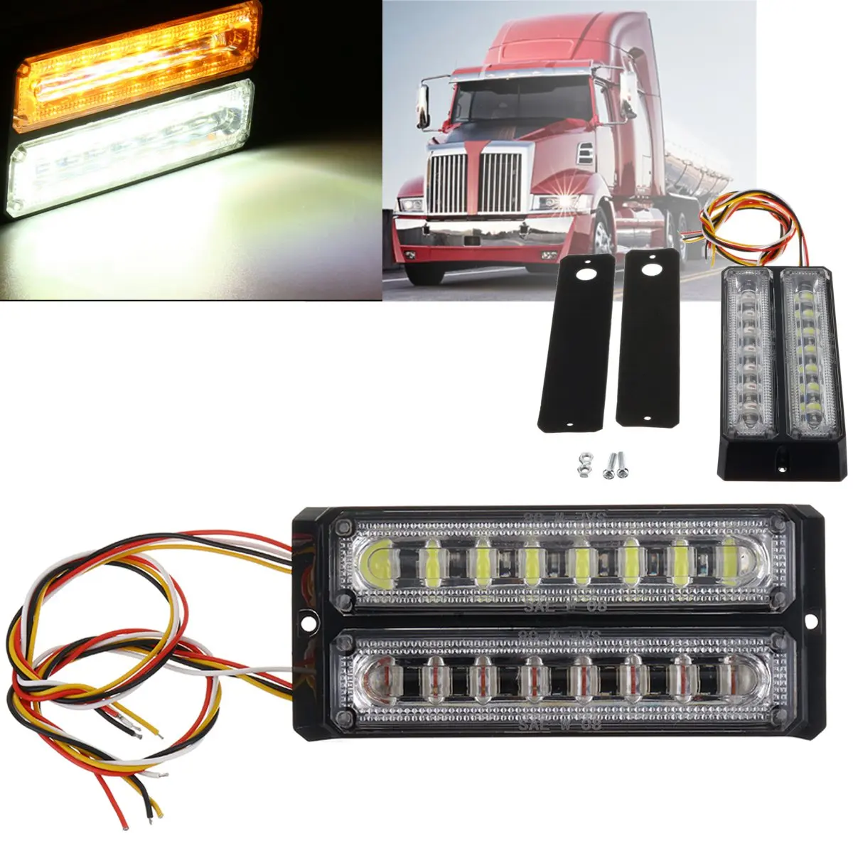 

Two Row Waterproof 2x8LEDs Car Truck Trailer Lorry Side Marker Lights Indicated Lights Lamp For Bus Car Truck Universal
