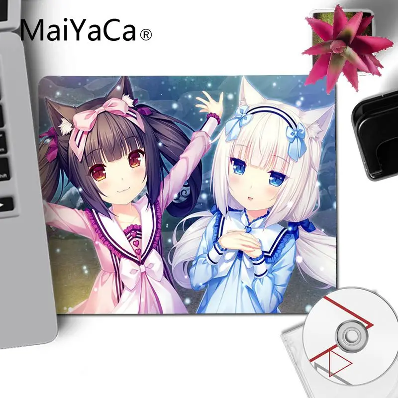 MaiYaCa милые девушки Chocola Nekopara уникальная настольная панель коврик для игровой мыши Удобная мышка коврик игровая защелка для мыши - Цвет: No LockEdge 18x22cm