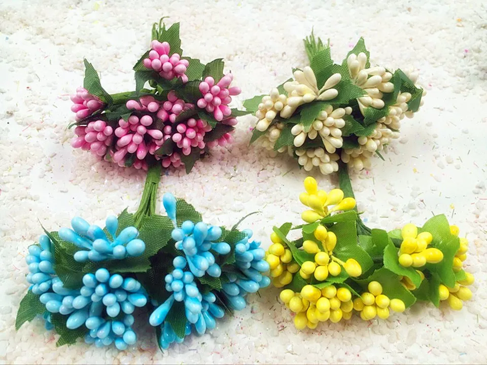 Искусственные мини-ягоды букеты цветов/домашнее садовое цветочное Украшение DIY свадебная гирлянда 12 шт(8,5 см/луч