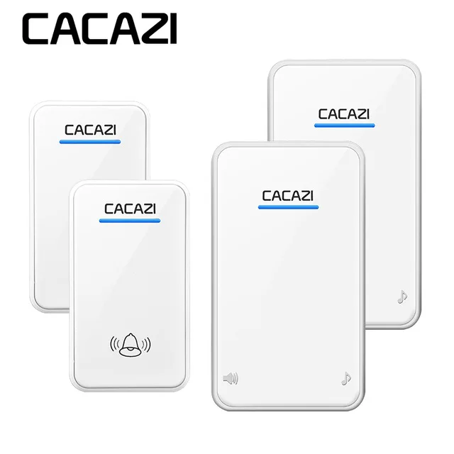 CACAZI домашний беспроводной дверной звонок 2 водонепроницаемые кнопки+ 3 ЕС вставные приемники 300 м удаленный draadloze deurbel дверной Звонок - Цвет: White 2 X 2