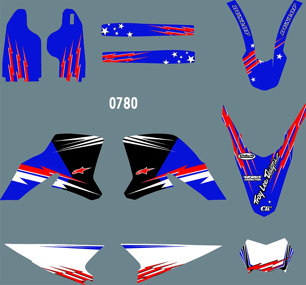 0780 мотоциклетная команда Графический и Фоны Наклейка Стикер комплекты для YAMAHA WR250R 2008 2009 2010 2011 2012 2013