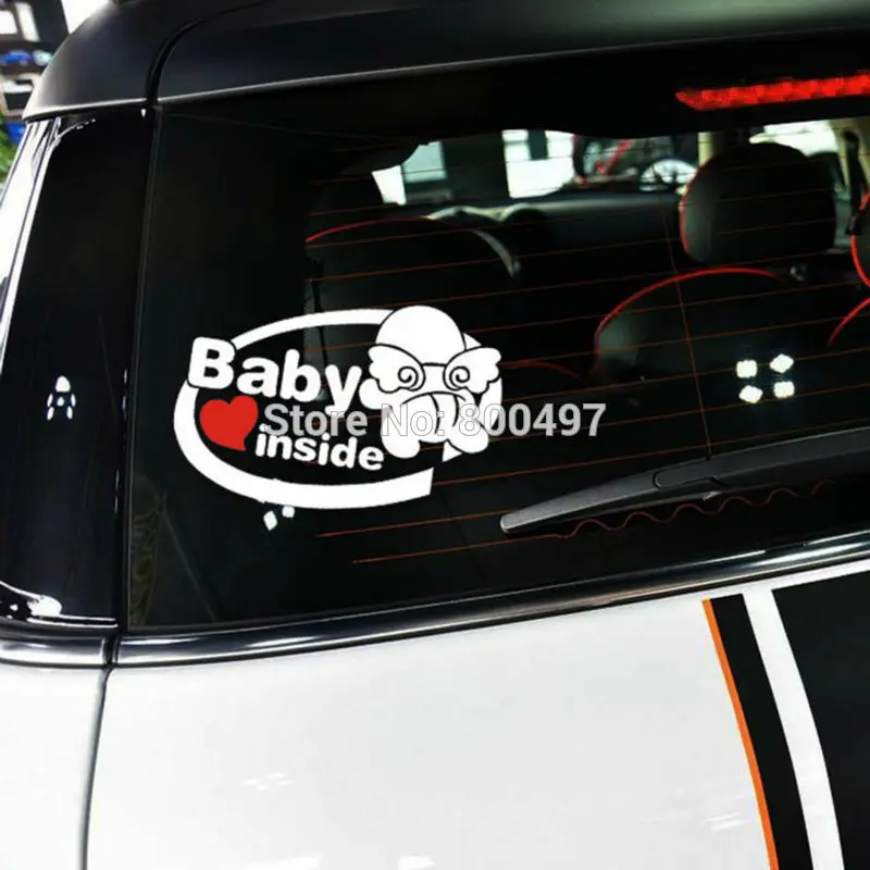 10 x Newest Design Funny Car Sticker Intel Style Baby Inside Decal for Toyota Chevrolet Volkswagen Tesla Honda Hyundai Kia Lada |