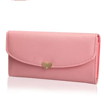 

The New Fashion Cute Tide Cross Pattern Love Clamshell Long Ladies Wallets Female Wallet Bag Purse Women Wallet Moda Mujer 2018