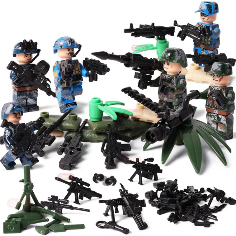 Military Series Army WW2 Soldier Model Building Blocks Set Weapon Special Force SWAT Gun LegoINGlys Military Figures Toys Gift 