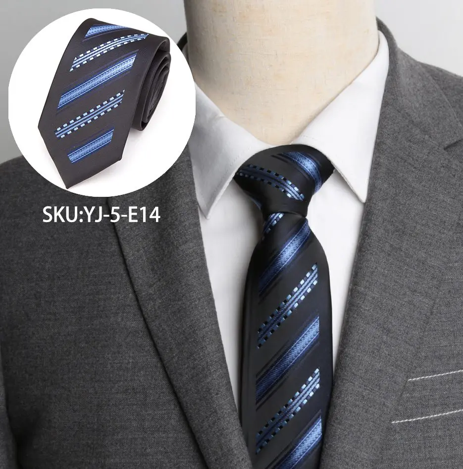Мужские галстуки формальные роскошные полосатые галстуки бизнес Свадебные модные жаккардовые галстуки 6 см для мужской одежды рубашки аксессуары галстук-бабочка - Цвет: YJ-5-E14