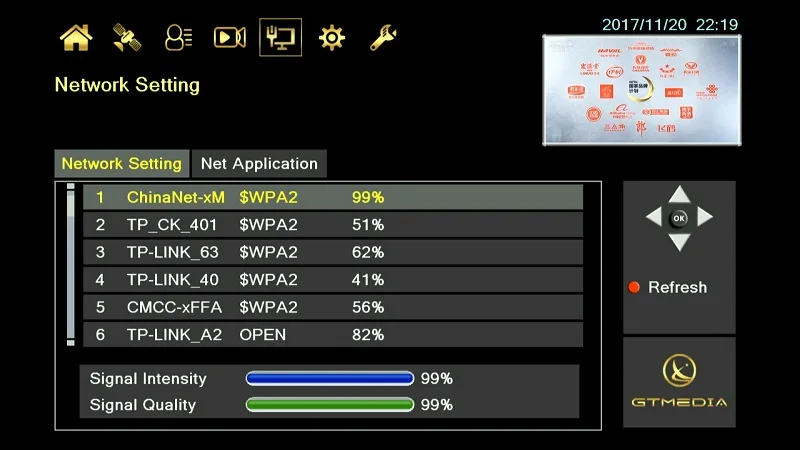 10 шт./лот GTMEDIA V9 Супер Спутниковый ТВ приемник DVB S2 Поддержка Встроенный Wi-Fi, Ethernet лучше freesat v8 супер gtmedia v8 nova